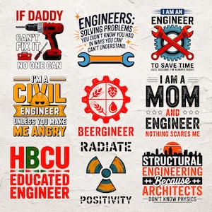 Engineer Quotes SVG PNG Bundle | Civil & Structural Shirt Design | Cricut Silhouette | 14x14 300 DPI