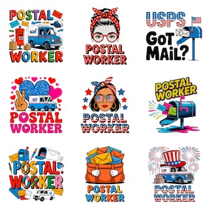 Postal Worker PNG + SVG Bundle | delivery driver | mail carrier | usps designs | gift for mailman