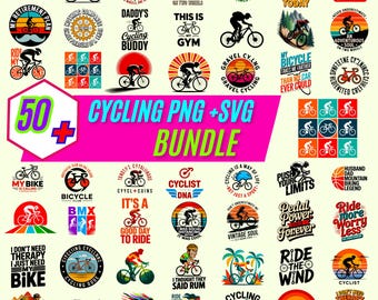 50+ Cykel SVG PNG-paket | Cykelcitat och cykelclipart | 300 DPI sublimering