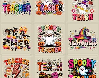 Paquete PNG de Halloween para maestros: diseños de imágenes espeluznantes (descarga digital)