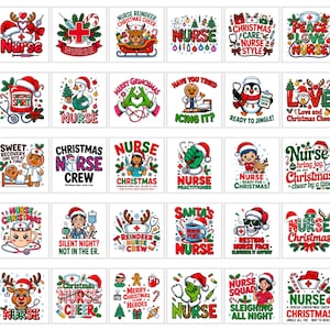 Nurse Christmas SVG Bundle: Holiday Medical Clipart (30+ 14x14 inches, 300 DPI