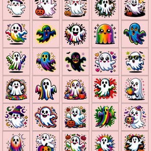 Lustiges Boo Geist PNG Bündel | Halloween Geschenk | Gruselige Clipart Designs für Shirts & Sublimationsdrucke