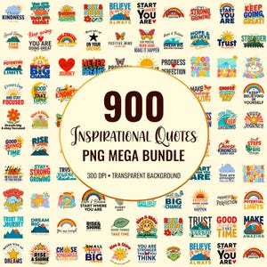 Inspirational Quotes PNG Collection | Positive Affirmation Graphics | Motivational Sayings | Shirt Design | Mug Clipart |