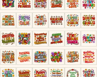 Childcare Life PNG Bundle | Daycare Teacher Designs, Preschool & Kindergarten Graphics, Digital Download