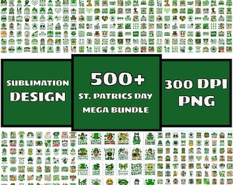 Pacote PNG para o Dia de São Patrício | Trevo da Sorte Irlandês | Sublimação Verde Retrô