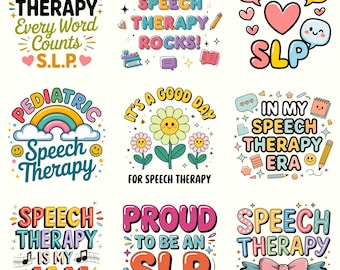Speech Therapy PNG SVG Bundle | SLP Clipart | Language Pathologist Graphics | Classroom Sublimation Gift