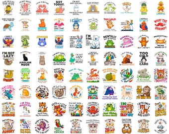 Funny Animal Svg Bundle | 100+ Sarcastic Png Designs | Critter Quotes Clipart