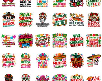 Viva Mexico SVG PNG Clipart Bundle: Mexican Fiesta Designs (Digital Download)
