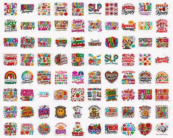 Pakiet ponad 100 plików SVG PNG do terapii mowy: Clipart SLP (pobieranie cyfrowe)