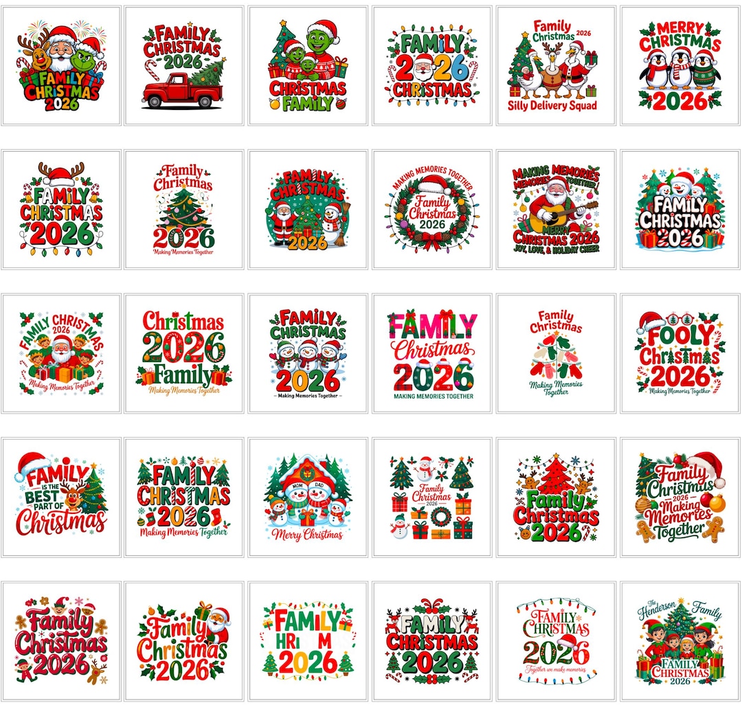 Santa Loading Vector 2026 30+ Christmas 2026 PNG & SVG Bundle | Family Quotes | Holiday T-shirt ...