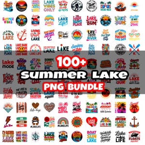 100+ sjölivspaket | Sommarsemesterclipart | Retro utomhusvibbar | 14x14" 300 DPI-designer