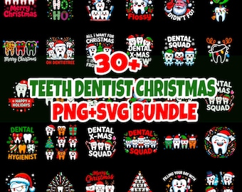 Dentist Christmas Svg Bundle | 30+ Dental Holiday Png Designs | Tooth Clipart Set