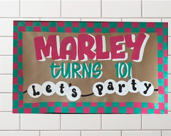 Banner personalizado pintado a mano/decoración para cumpleaños/baby shower/fiesta