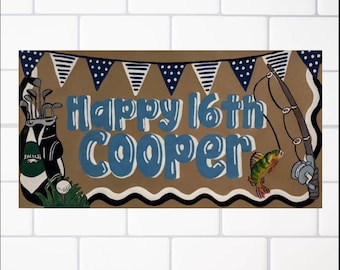 pancarta de cumpleaños pintada