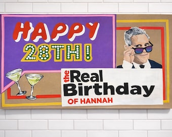 Pancarta personalizada pintada a mano/Decoración de cumpleaños/fiesta