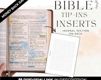 All 66 Books of the Bible Study Insert Tip Ins Journaling Printable