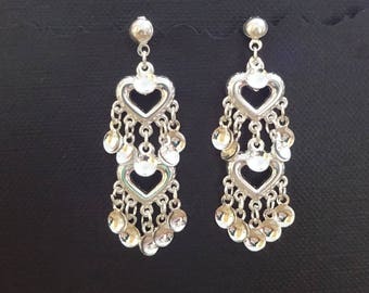 [haesool] 925Silver☆YUE3409 Earrings Hilde-traditional Norwegian Sølje Style Silver Double Heart