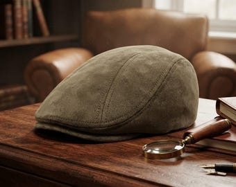 Vintage Suede Beret Hat for Men & Women, Newsboy Flat Cap, Adjustable Casual Visor Hat, Autumn Winter Fashion, Fits 54–58cm Head