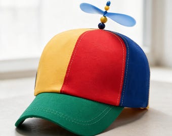 Dragonfly Propeller Hat Funny Helicopter Cap Rainbow Sun Hat Adventure Dad Hat Snapback Trucker Hat Unisex Gift for Boys Girls Adult