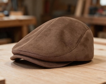 Suede Newsboy Cap for Women British Style Peaked Cap Winter Painter Hat Men Women Vintage Solid Color Visor Cap Warm Beret Gift