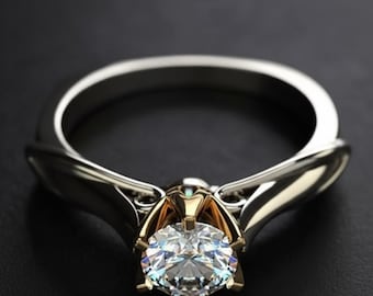 Bague en or pur 18 carats pour femme avec moissanite et pierres précieuses naturelles Bijoux de luxe Bague de mariage élégante Cadeau pour couple pour la Saint-Valentin