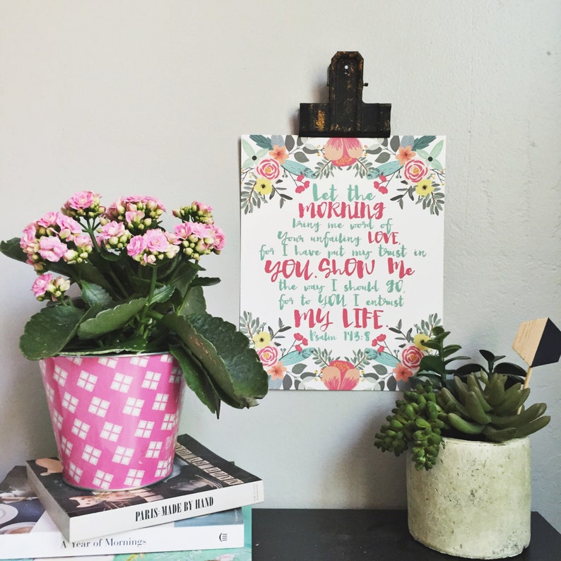 His Unfailing Love Print Psalm 1438 PRINTABLE WALL ART Etsy