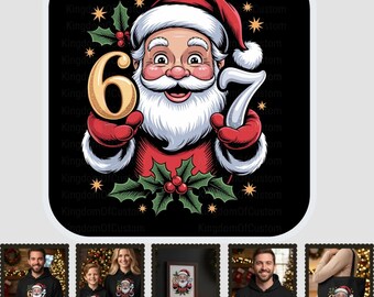 Meme divertido de Papá Noel en formato PNG, imágenes prediseñadas festivas / Archivo digital para sublimación navideña (67 imágenes).