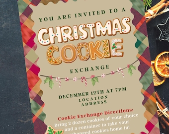 Christmas Cookie Exchange Invitation Editable | Holiday Cookie Swap | Instant Download