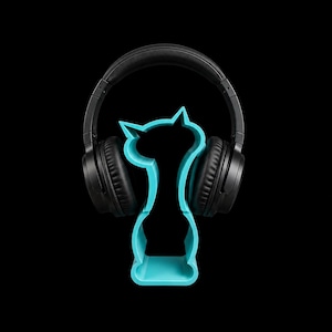 Modern Cat Sculpture - Cat Lover Gift - Home Shelf Decor - Headphone Stand