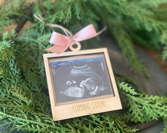 Custom Engraved Picture Frame Ornament: Personalized Baby Announcement