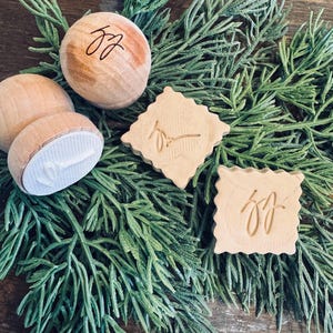 Custom Handwriting Pottery Stamp: Personalized Signature Wooden Maker's Mark