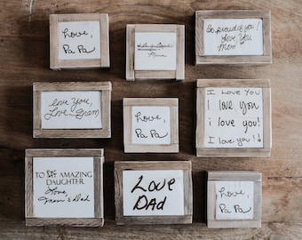 SHIPS QUICK!!! Laser Engraved Handwritten Handwriting Custom Recipe Note Artwork Wooden Sign memory Mothers Day Grandparents
