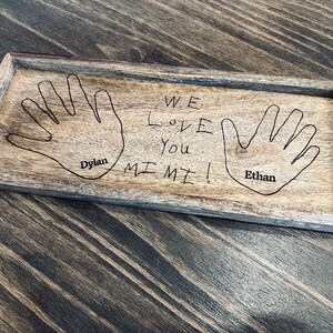 Handprint Tray Custom Engraved Wooden Tray Handwriting Picture Children’s Artwork Love Letter Old Memorial Tribute Gift