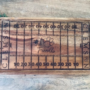 YOUR Team Last Name Custom Engraved College NFL High School Football Field Engraved Charcuterie Wooden Tray Fall Ball Serving