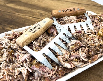 Wood & Metal Laser Engraved Meat Shredders Master Shredder Father’s Day Grandfather Grandparent Uncle Grill Smoker BBQ