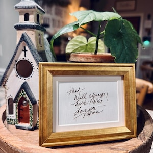 Laser Engraved Handwritten Note - Tabletop Frame Mini Memorial