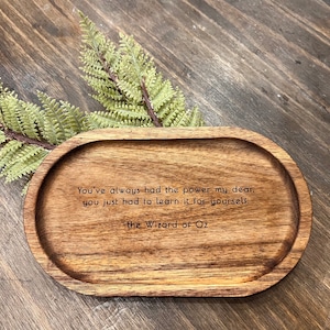 Custom Engraved Wooden Catch All Dish: Personalized Quote Tray