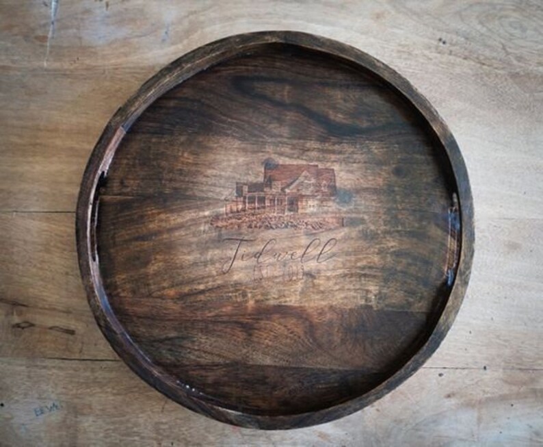 Laser Engraved Custom Wooden Lazy Susan Etsy