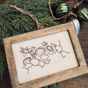 Dibujo grabado a mano Carta de amor para niños Adorno Decoración Recuerdo Único en su tipo Aniversario de padres Transferencia láser de madera