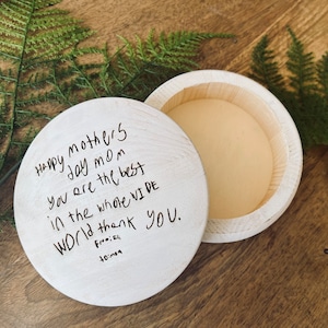 Handwriting on Dish Custom Laser Engraved Transfer Handwriting Jewelry Dish Mothers Day Fathers Day Grandparents one of a kind bowl box