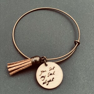 Pulsera personalizada con carta de amor escrita a mano con tu propia escritura, brazalete con recuerdo para el día de la madre, para niños y abuela