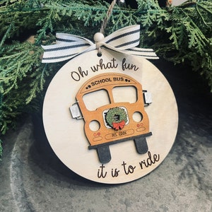 Personalized Bus Driver Ornament 2022 Name Neighborhood Number School Bus Transportation