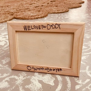 Laser Engraved Handwritten Wooden Picture Frame Grandparent Father’s Day Dad Mom Teacher Uncle Sibling Handwriting 4x6 5x7