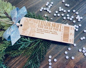 Custom Concert Ticket Laser Engraved Wooden Memory Event Personalized