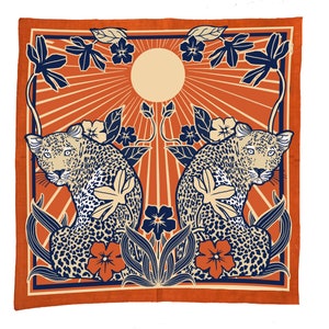 Bandana Organic Cotton Scarf Silk Screen Printed