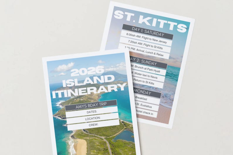 Editable Trip Itinerary Template | Multi-destination Travel Planner ...