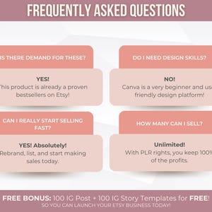 May include: A digital graphic with the text "FREQUENTLY ASKED QUESTIONS" at the top. The graphic poses questions like "Is there demand for these?" and answers them with statements like "YES!" and "NO!" The bottom of the graphic reads "FREE BONUS".