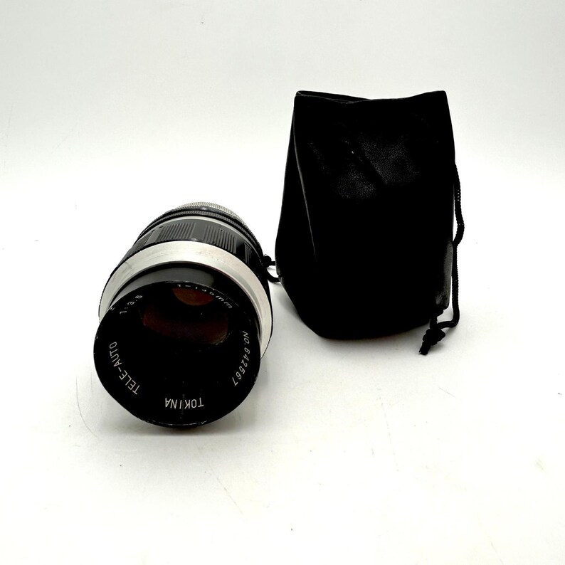 Objectif vintage Tokina Tele-Auto 135 mm f/3,5 à mise au point manuelle vintage avec étui image 2