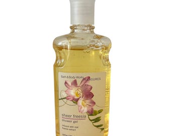 Gel de ducha Bath & Body Works Pleasures Sheer Freesia de 295 ml (Edición vintage descatalogada)
