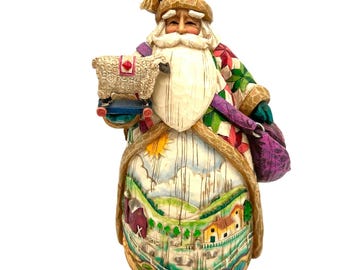 Jim Shore O'er The Fields We Go Santa Sheep 2002 Enesco Quilt Pattern withTag
